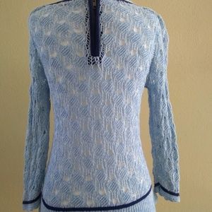Hinge Contrast Lace Stitch Sweater